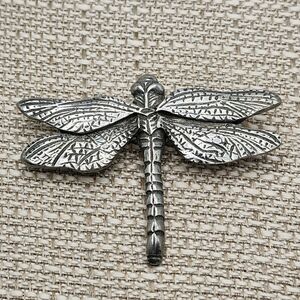 Vintage "1986 Pewter Seagull Canada" marked Dragonfly Brooch pin.